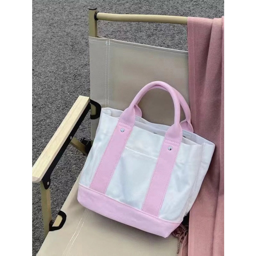 Two Tone Handbag Blush Pink / One Size Apparel and Accessories