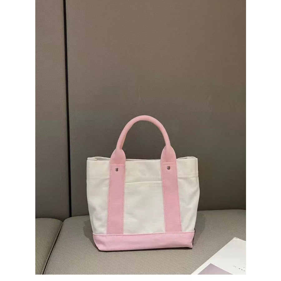 Two Tone Handbag Blush Pink / One Size Apparel and Accessories