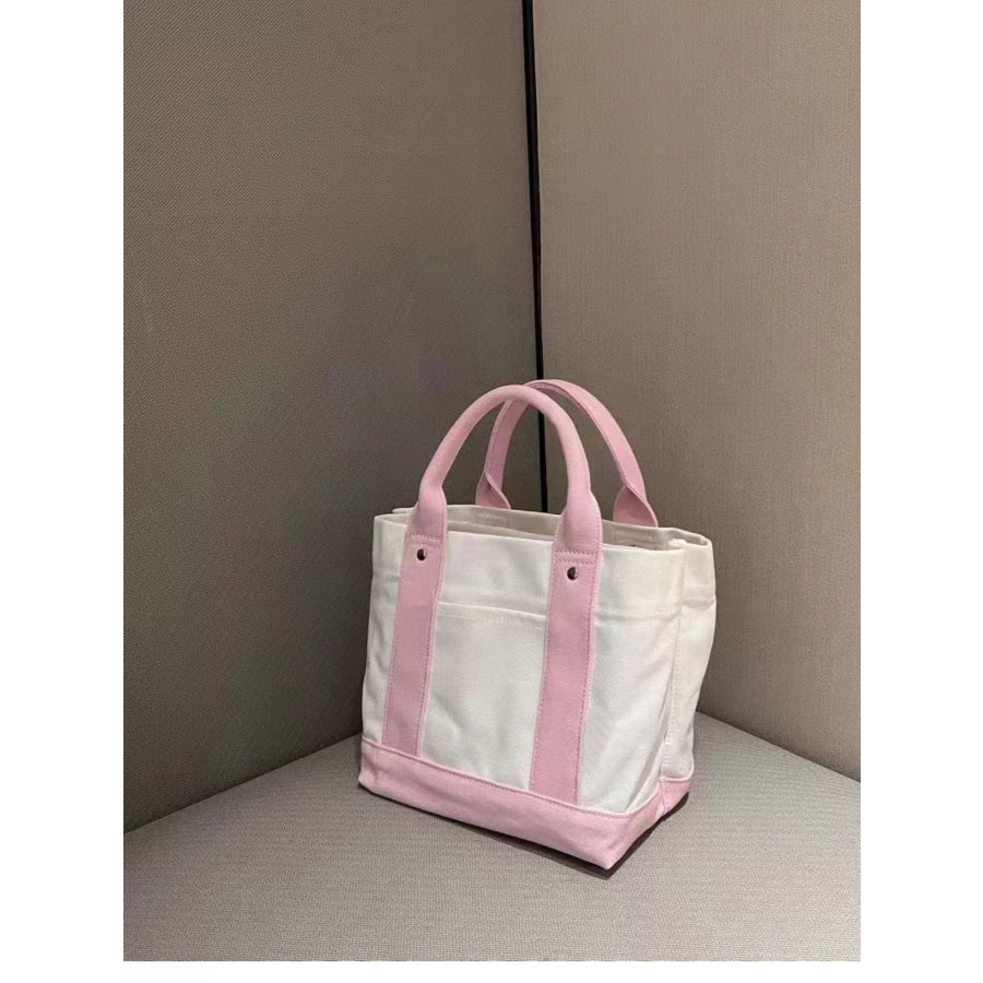 Two Tone Handbag Blush Pink / One Size Apparel and Accessories