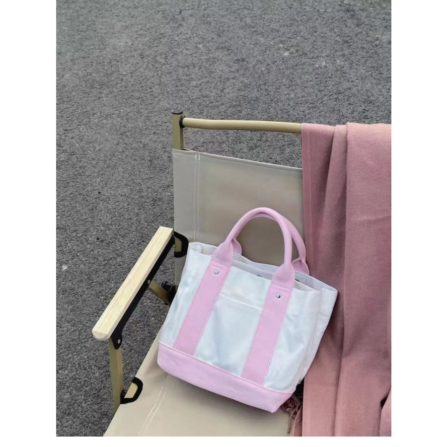 Two Tone Handbag Blush Pink / One Size Apparel and Accessories