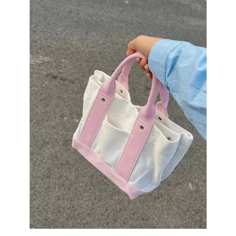 Two Tone Handbag Blush Pink / One Size Apparel and Accessories