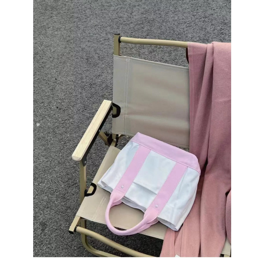 Two Tone Handbag Blush Pink / One Size Apparel and Accessories