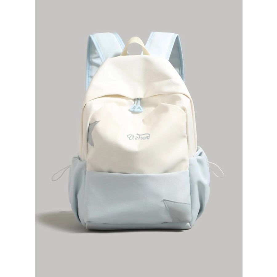 Two-Tone Lightweight Backpack Bag Blue / One Size Apparel and Accessories