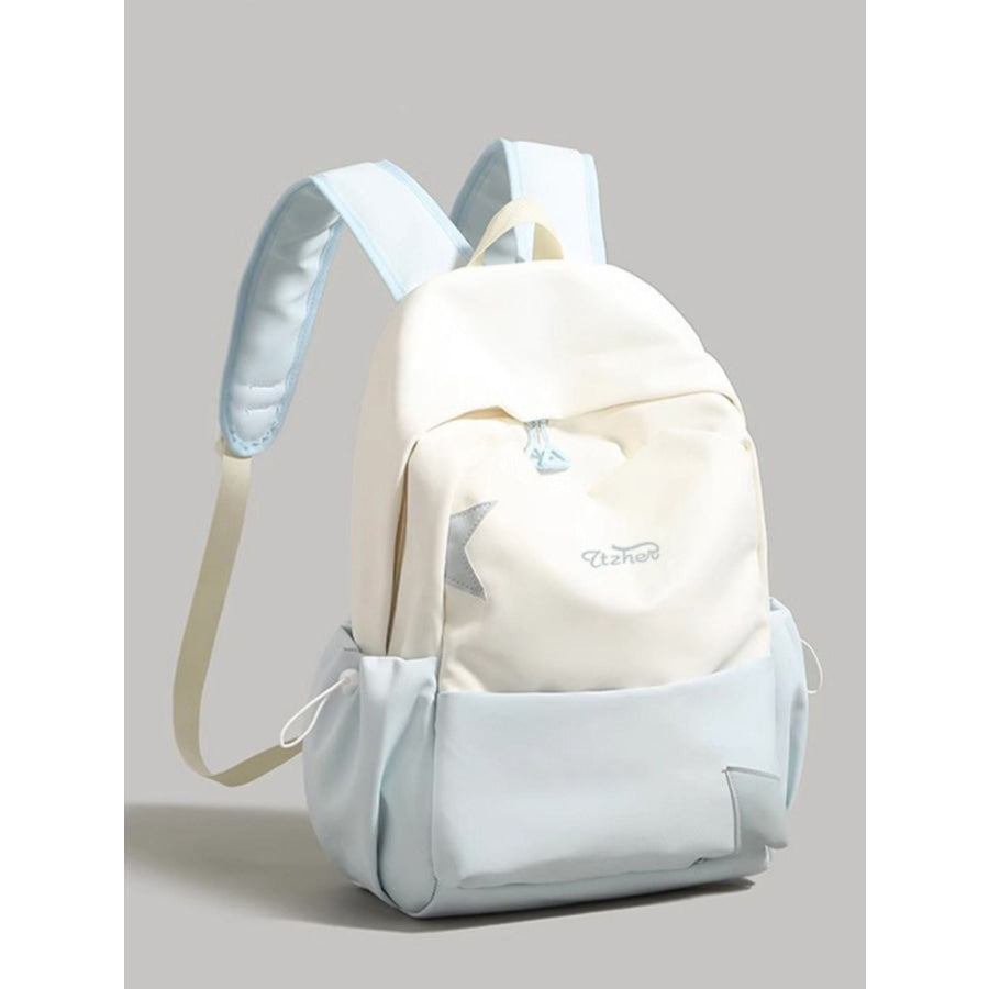 Two-Tone Lightweight Backpack Bag Blue / One Size Apparel and Accessories