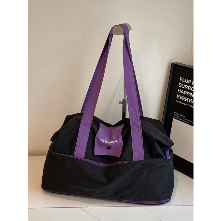 Two-Tone Lightweight Travel Bag Black / One Size Apparel and Accessories