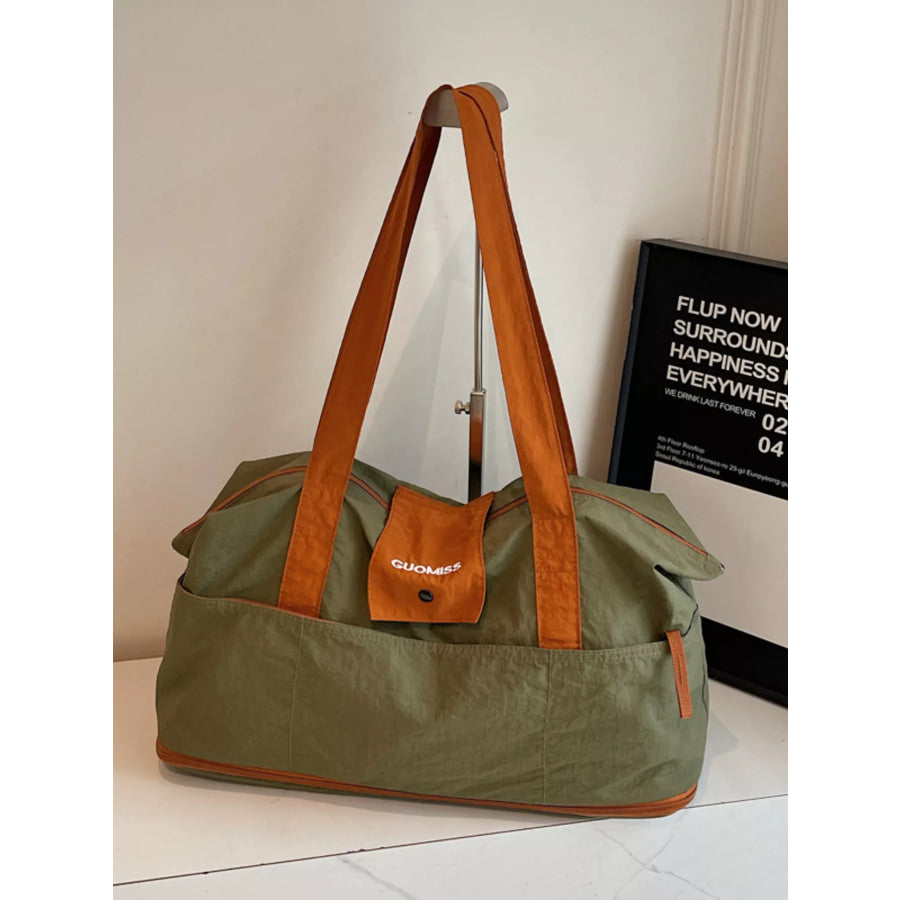 Two-Tone Lightweight Travel Bag Green / One Size Apparel and Accessories