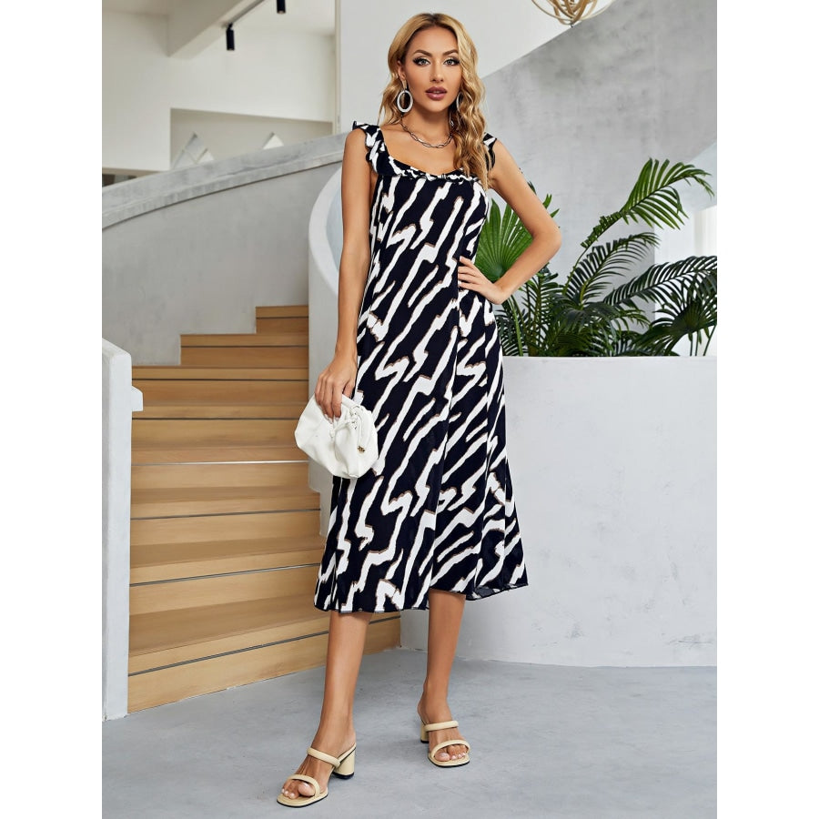 Two-Tone Low Back Midi Dress