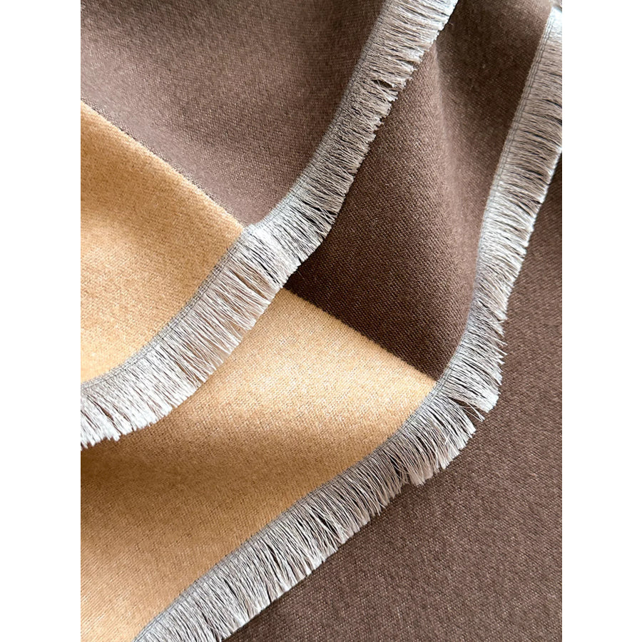 Two-Tone Raw Hem Scarf Apparel and Accessories