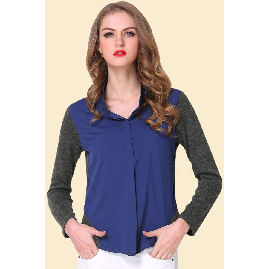 Two-Tone Spliced Shirt