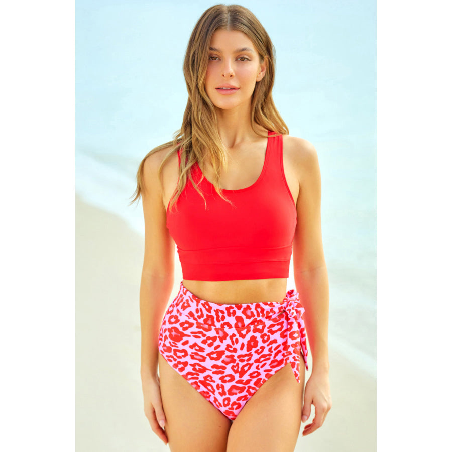 Two-Tone Tied Two-Piece Swimsuit Apparel and Accessories