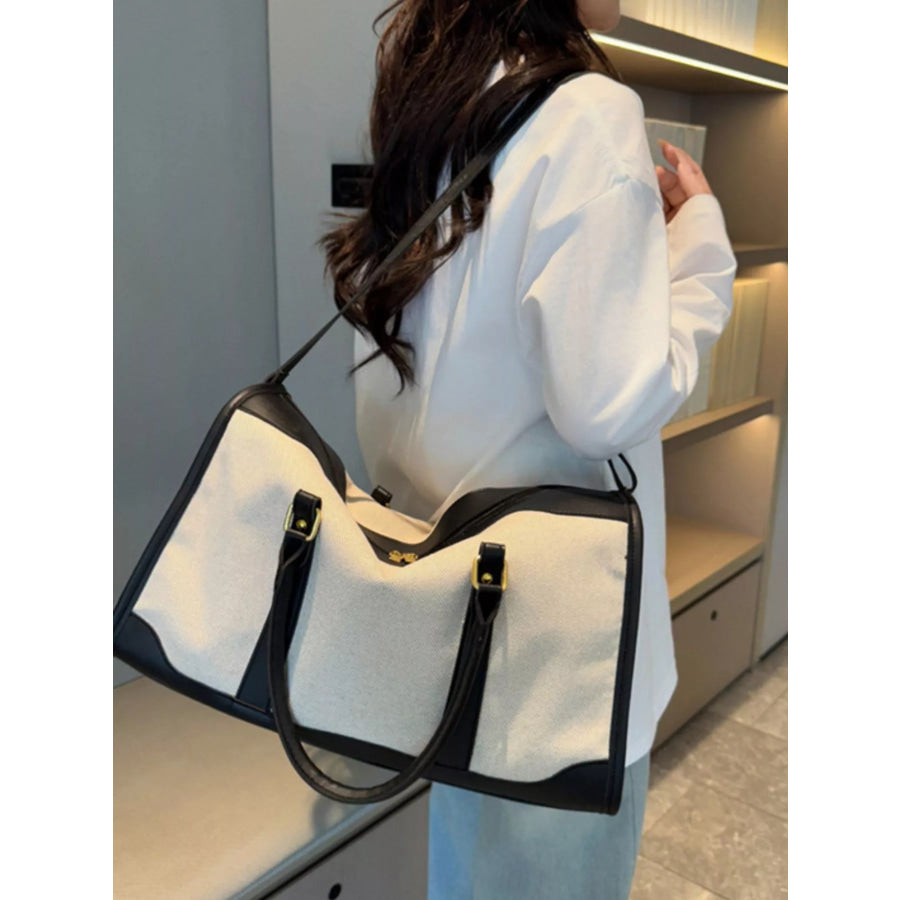 Two-Tone Travel Bag Black / One Size Apparel and Accessories