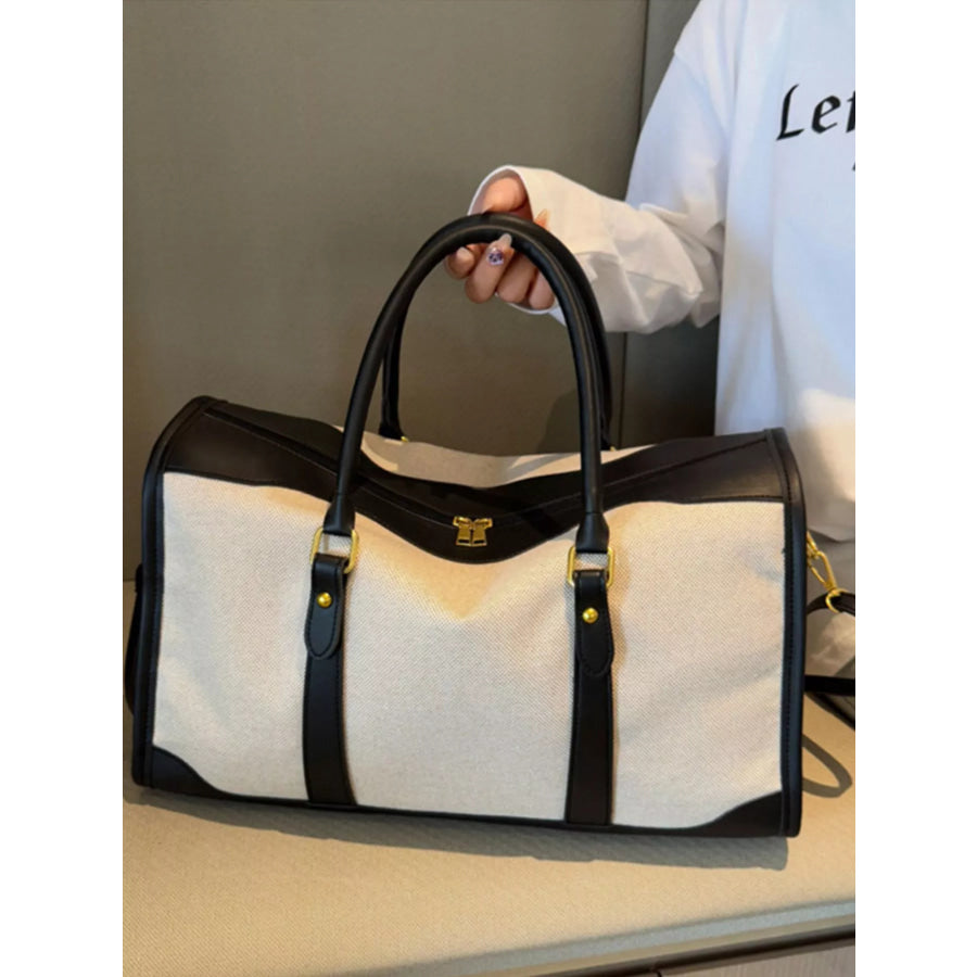 Two-Tone Travel Bag Black / One Size Apparel and Accessories
