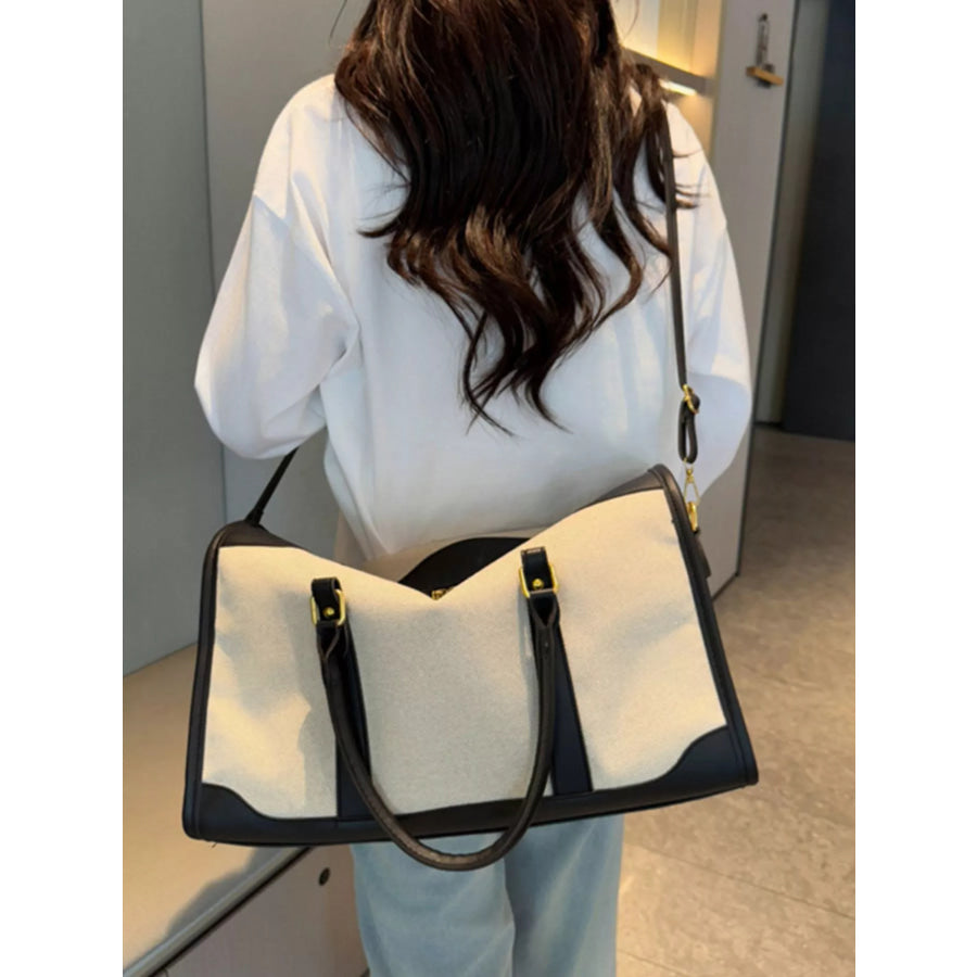 Two-Tone Travel Bag Black / One Size Apparel and Accessories