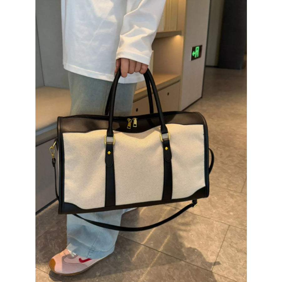 Two-Tone Travel Bag Black / One Size Apparel and Accessories