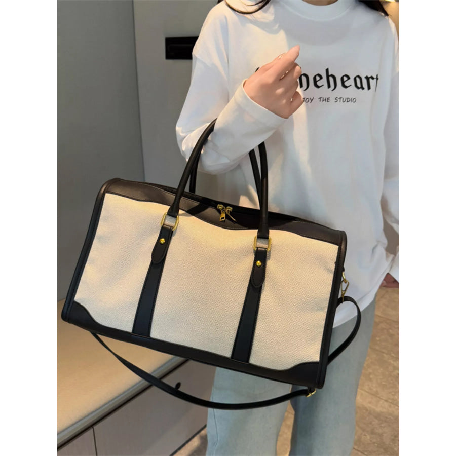 Two-Tone Travel Bag Black / One Size Apparel and Accessories