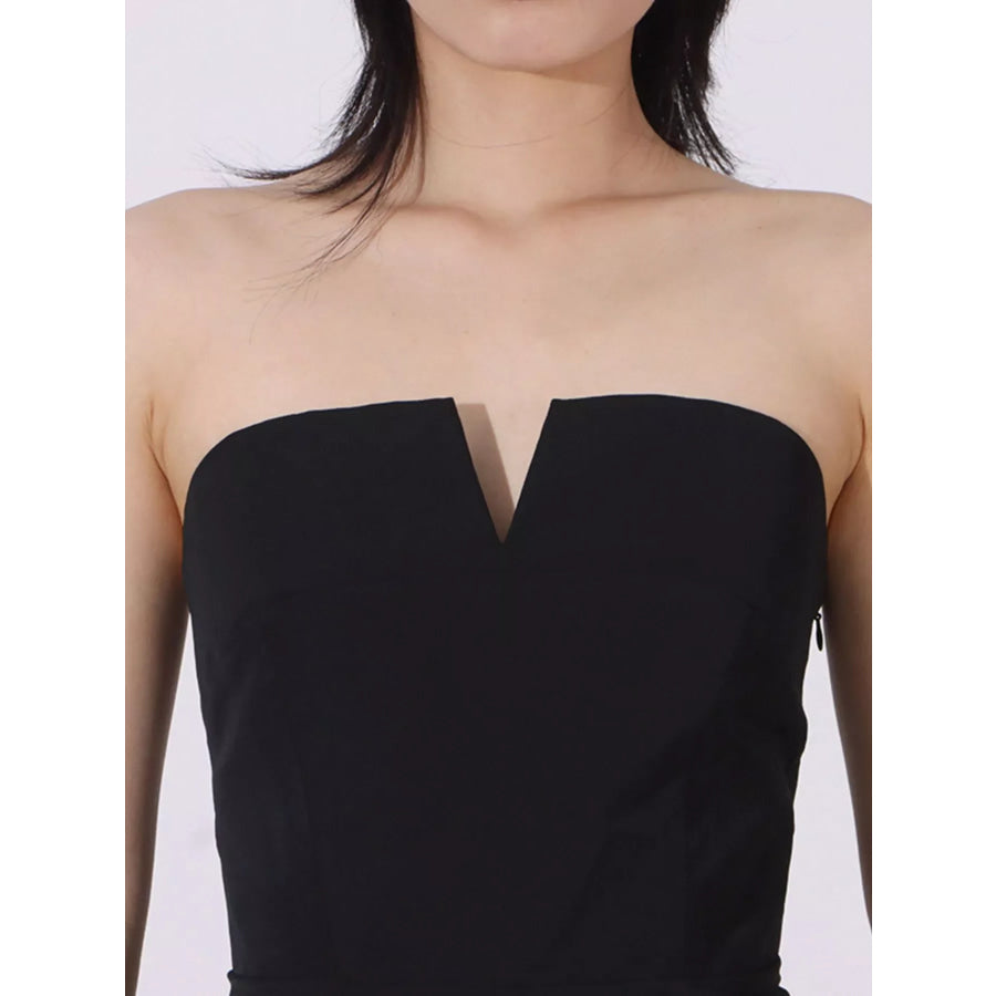 Two Tone Tube Maxi Dress Apparel and Accessories