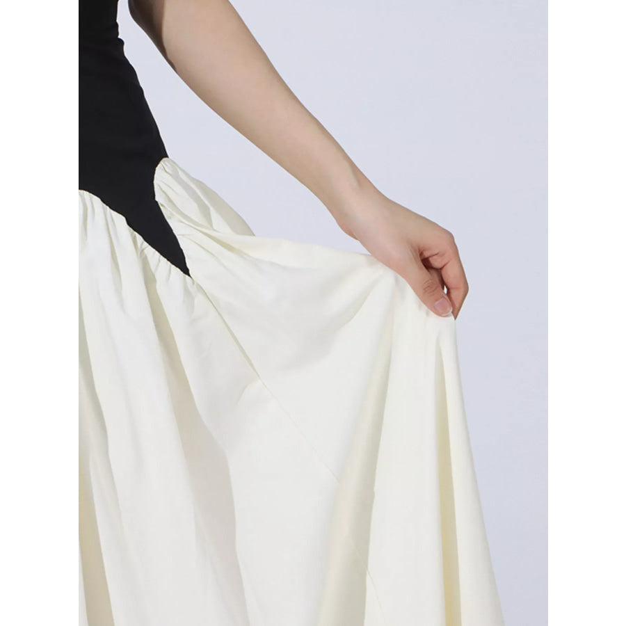 Two Tone Tube Maxi Dress Apparel and Accessories