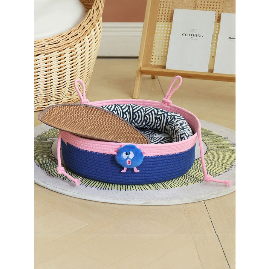 Two-Tone Woven Pet Nest Nest Sets(4pcs) 1 / S Apparel and Accessories