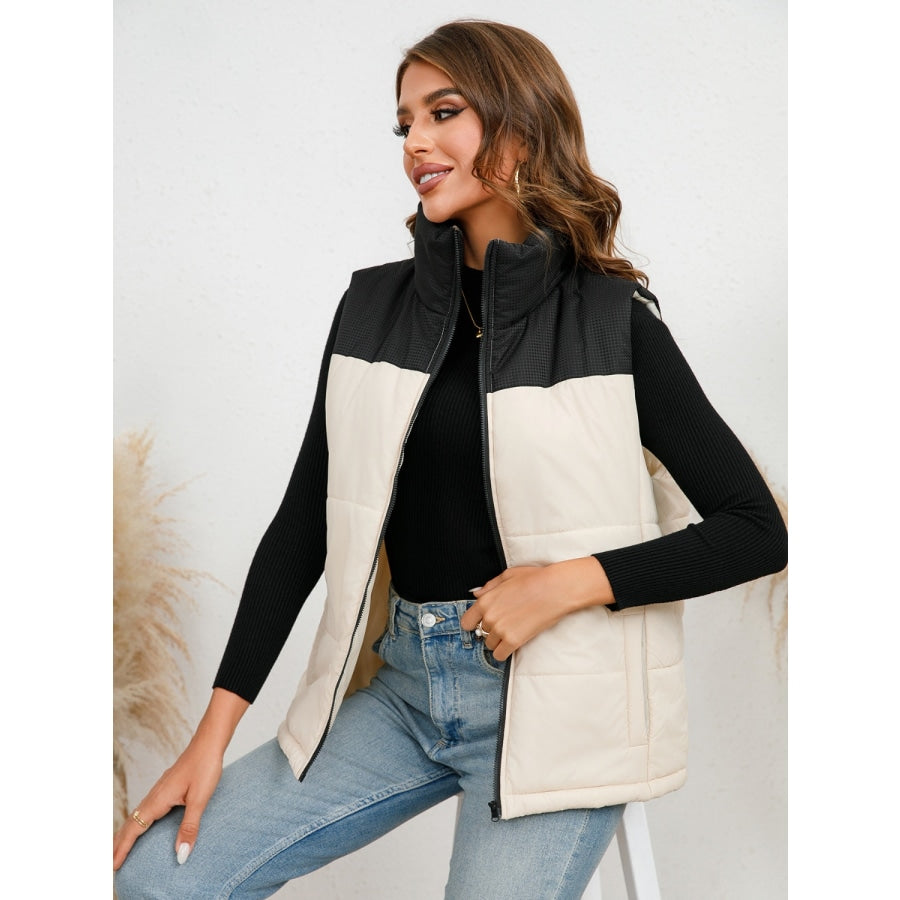 Two-Tone Zip-Up Vest