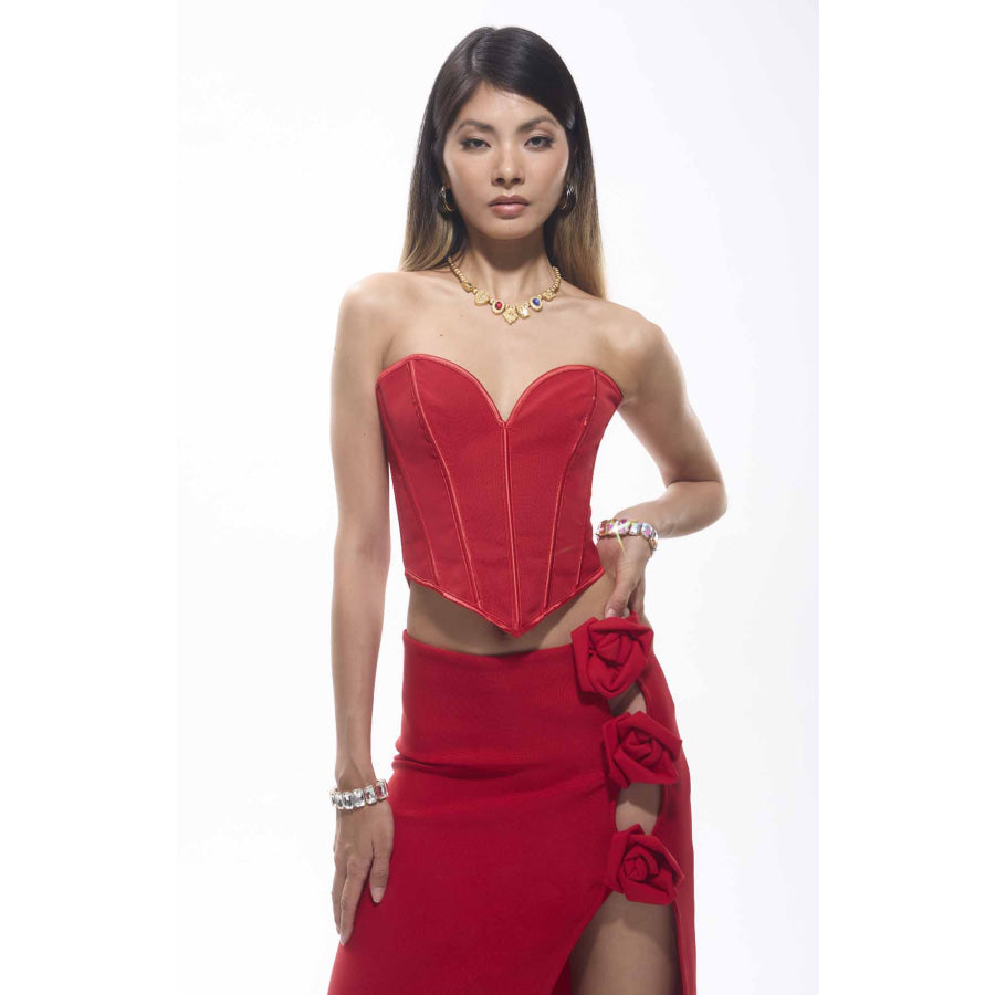 Umee Heart Shape Corsette Top Red S Women’s Fashion - Women’s Clothing - Blouses & Shirts