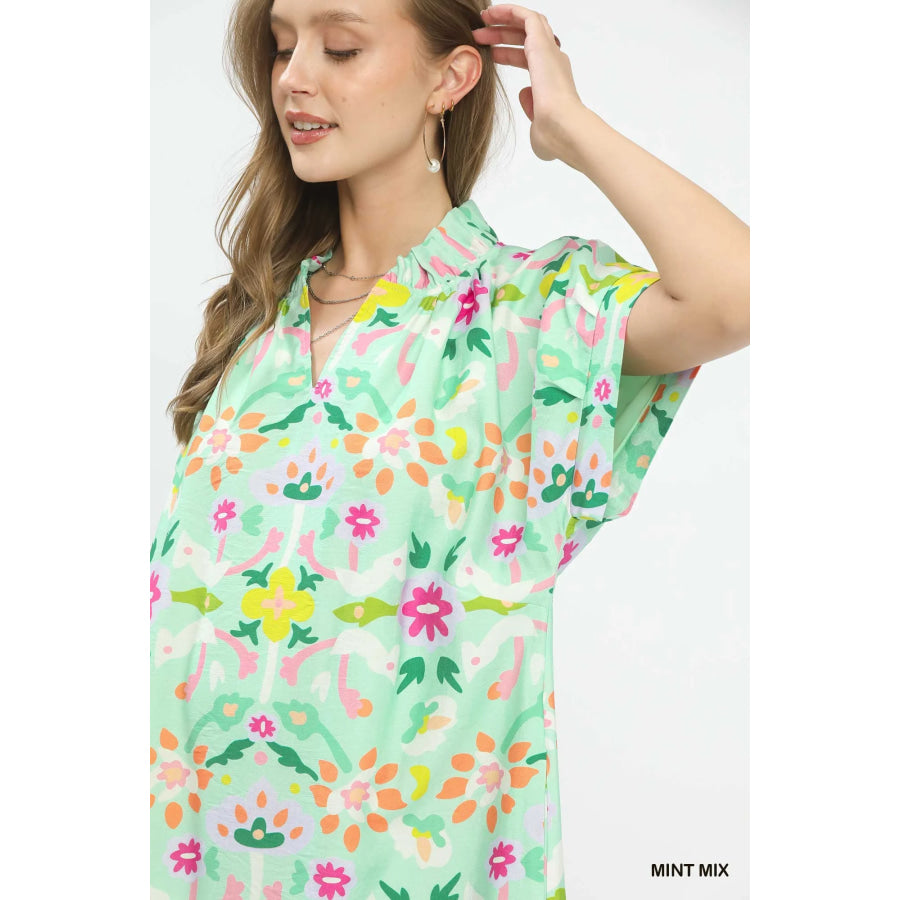 Umgee Abstract Floral Shift Dress Apparel and Accessories