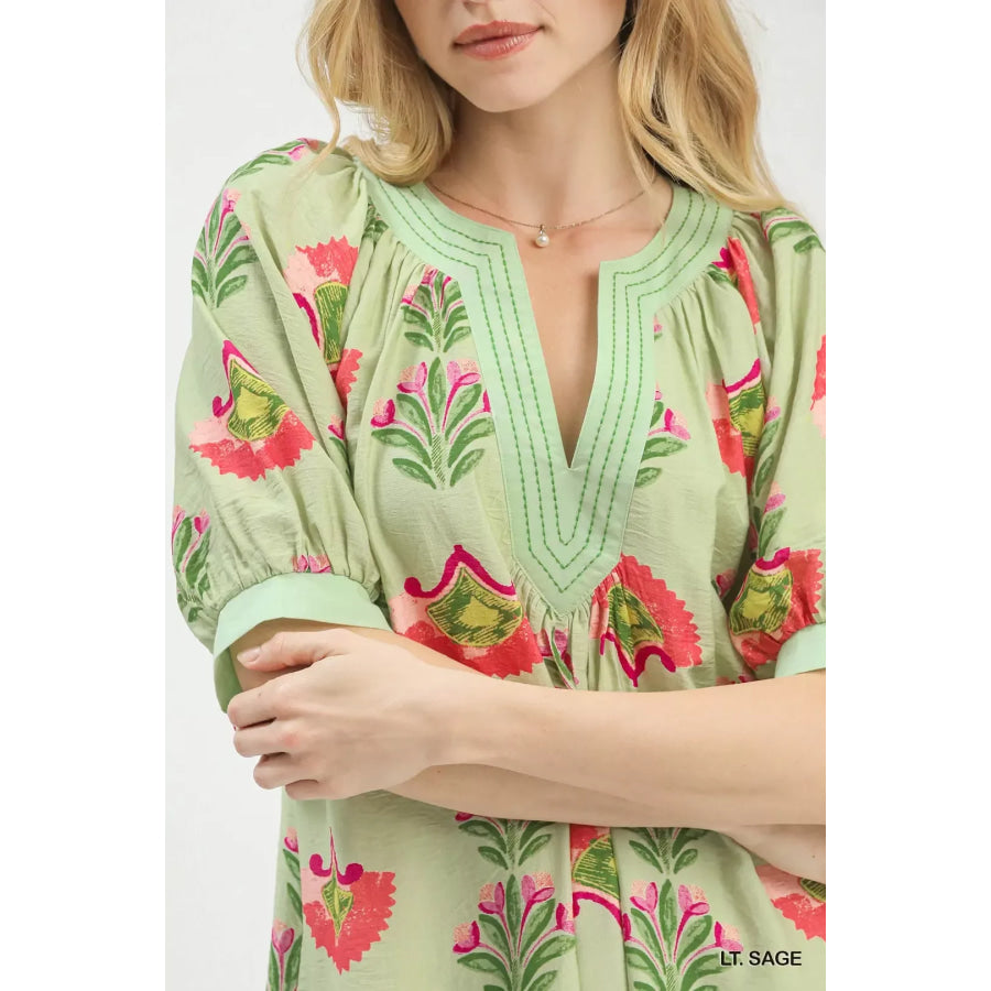 Umgee Abstract Print Mini Dress Apparel and Accessories