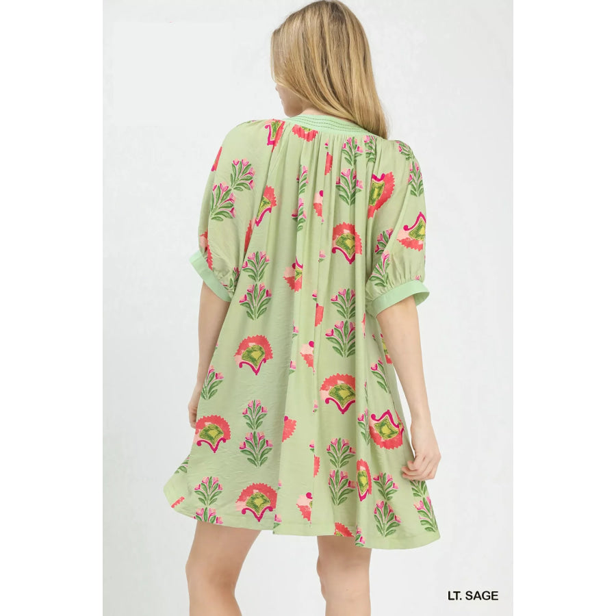 Umgee Abstract Print Mini Dress Apparel and Accessories