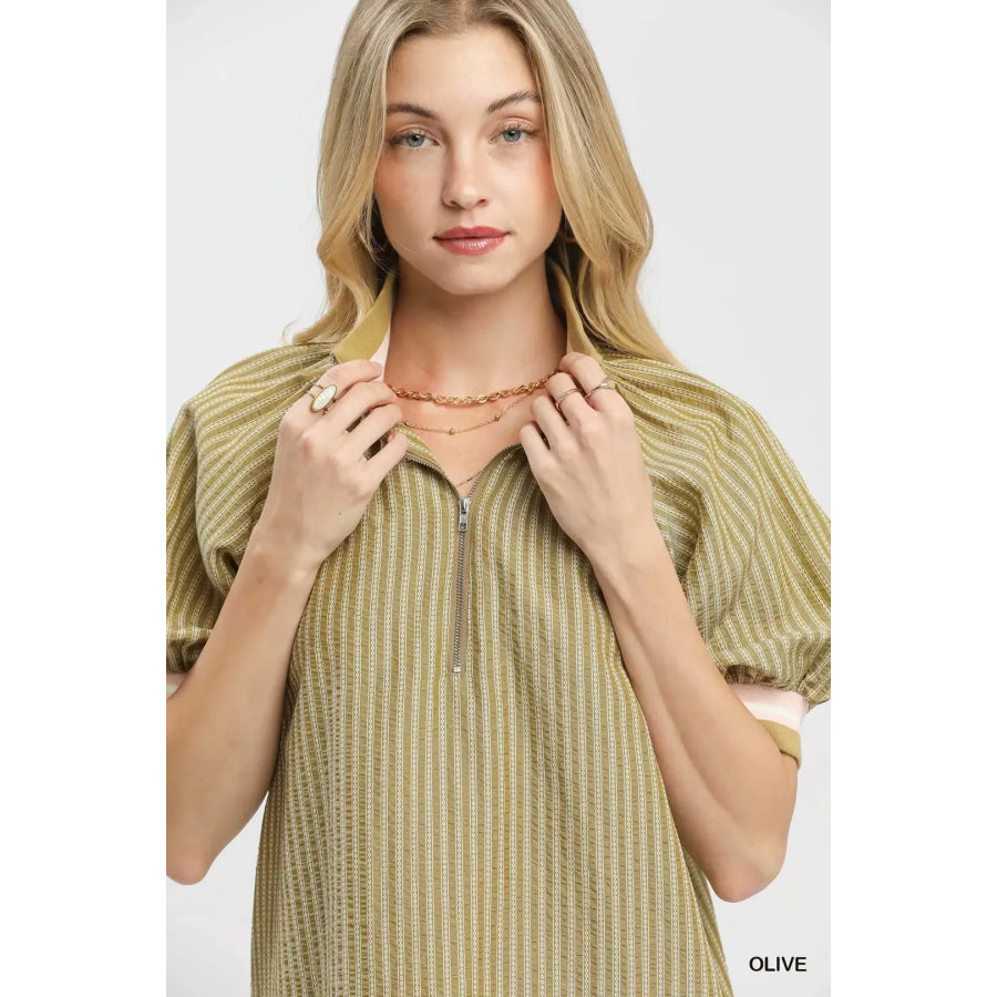 Umgee Botanical Print Blouse Apparel and Accessories