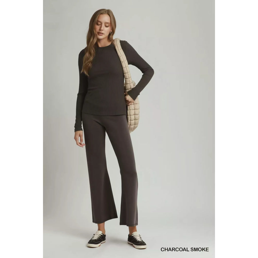 Umgee Brushed Rib Long Sleeve Top Apparel and Accessories