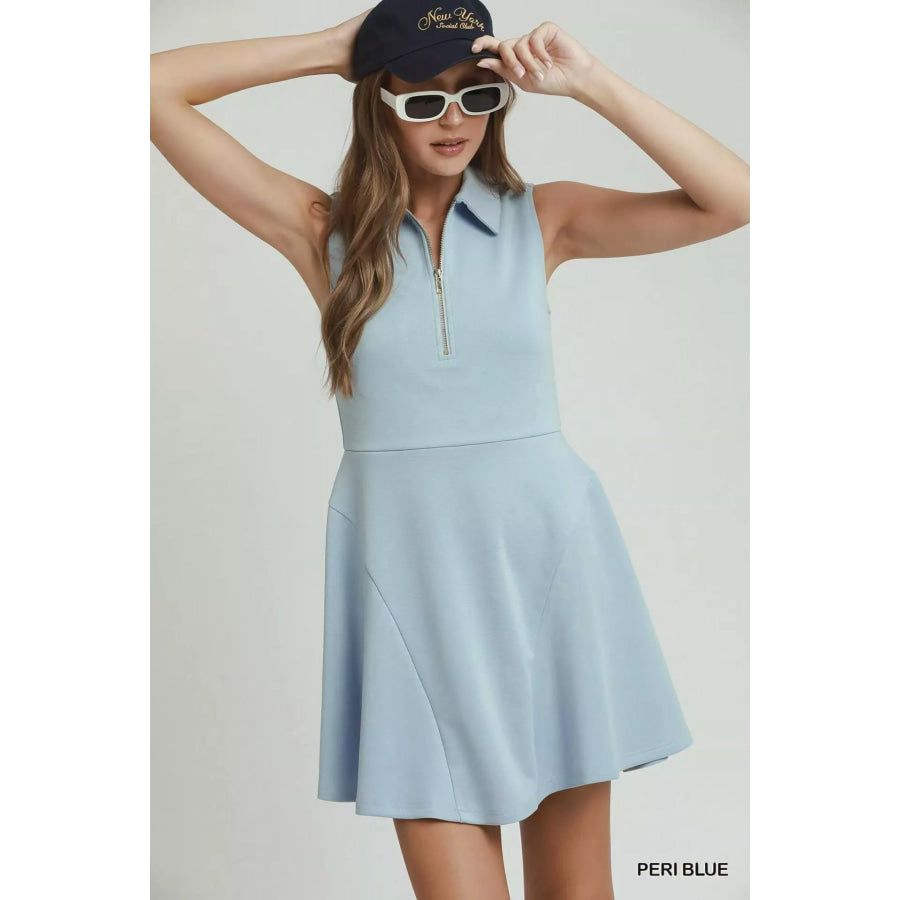 Umgee Collared Quarter Zip Tennis Dress Apparel and Accessories