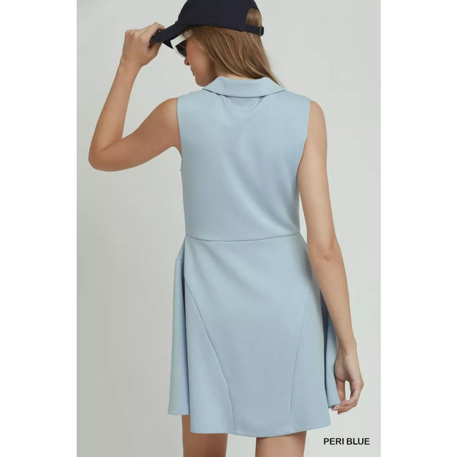 Umgee Collared Quarter Zip Tennis Dress Apparel and Accessories