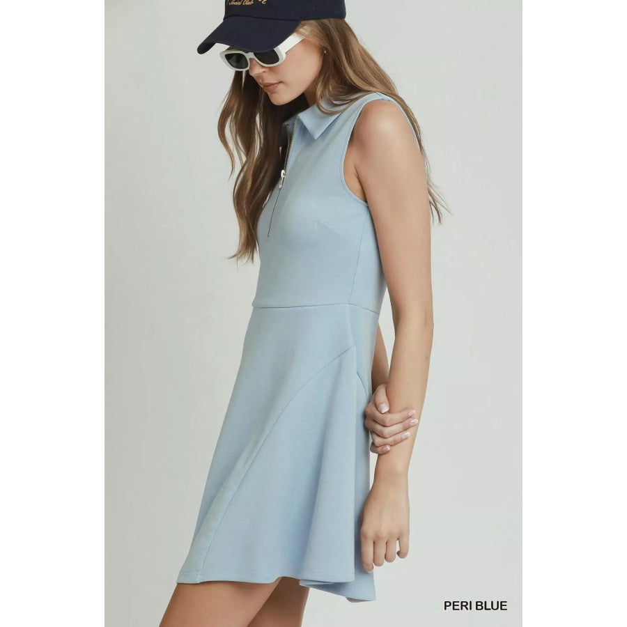 Umgee Collared Quarter Zip Tennis Dress Apparel and Accessories