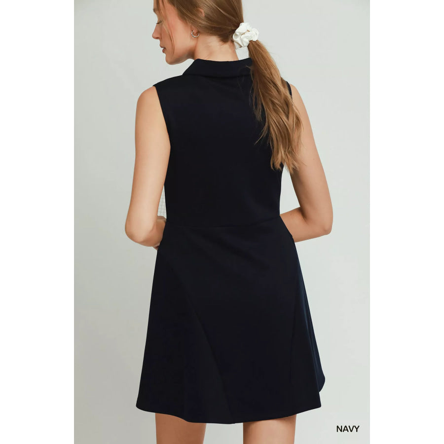 Umgee Collared Quarter Zip Tennis Dress Apparel and Accessories