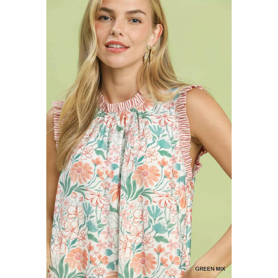 Umgee Floral Print Babydoll Dress Apparel and Accessories