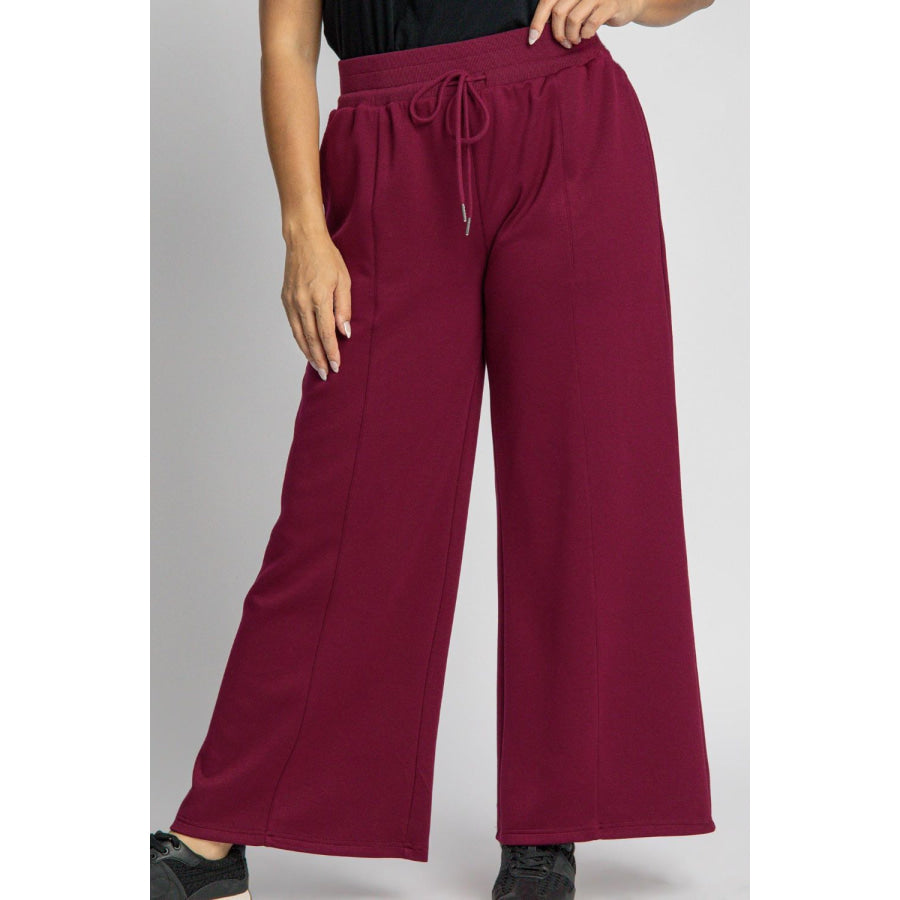 Umgee Full Size Drawstring Wide Leg Pants with Pockets Apparel and Accessories