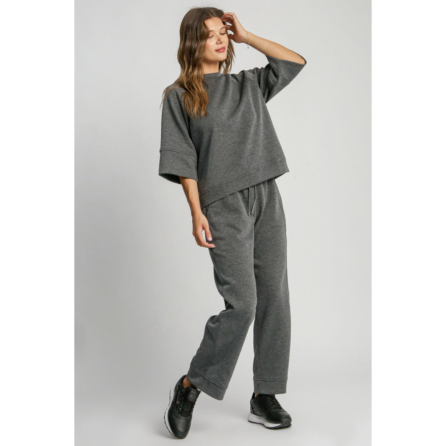 Umgee Full Size Drawstring Wide Leg Pants with Pockets Apparel and Accessories