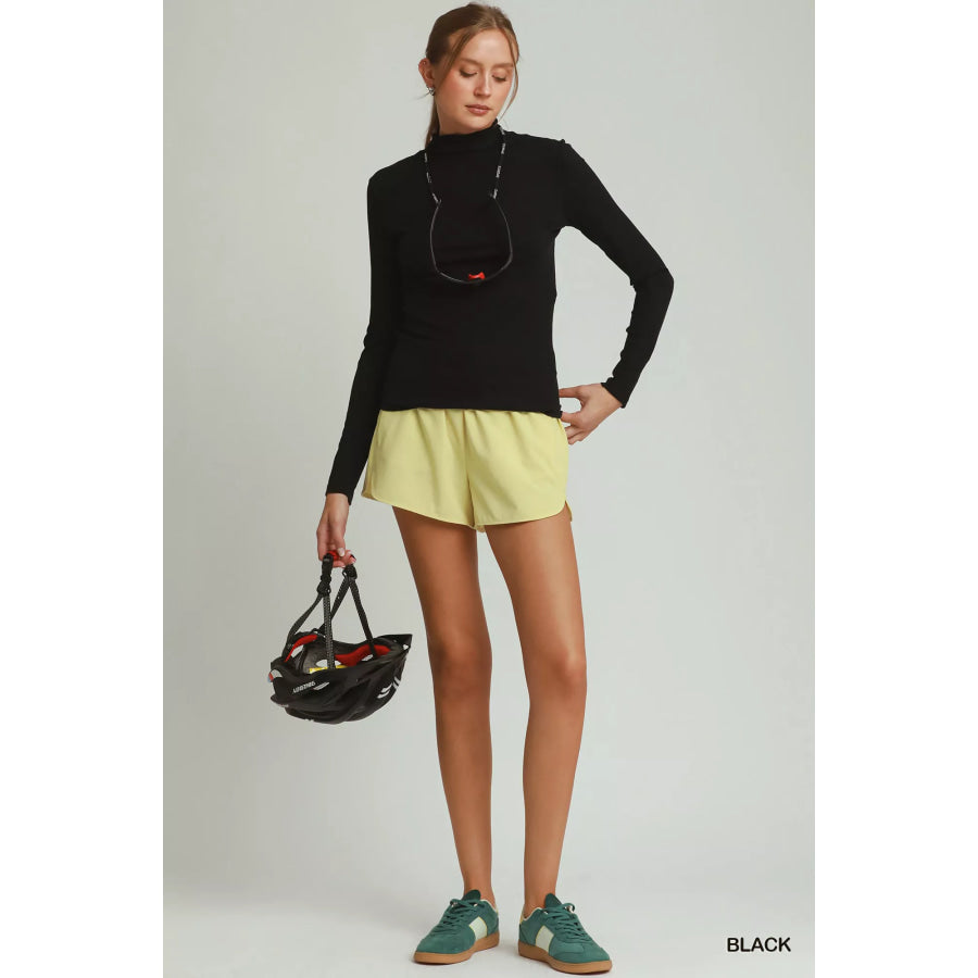 Umgee Long Sleeve Mock Neck Top Apparel and Accessories