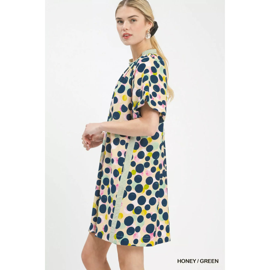 Umgee Polka Dot Print Tunic Dress Apparel and Accessories