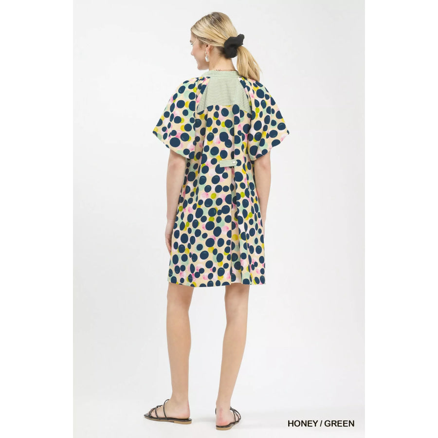 Umgee Polka Dot Print Tunic Dress Apparel and Accessories