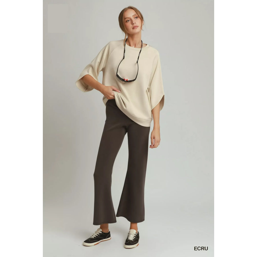 Umgee Round Hem Raglan Sleeve Top Apparel and Accessories