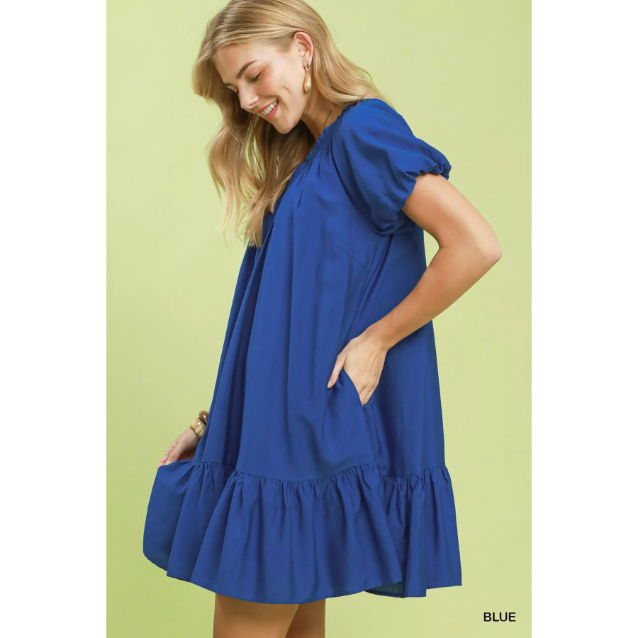 Umgee Ruffle Hem Shift Mini Dress Apparel and Accessories