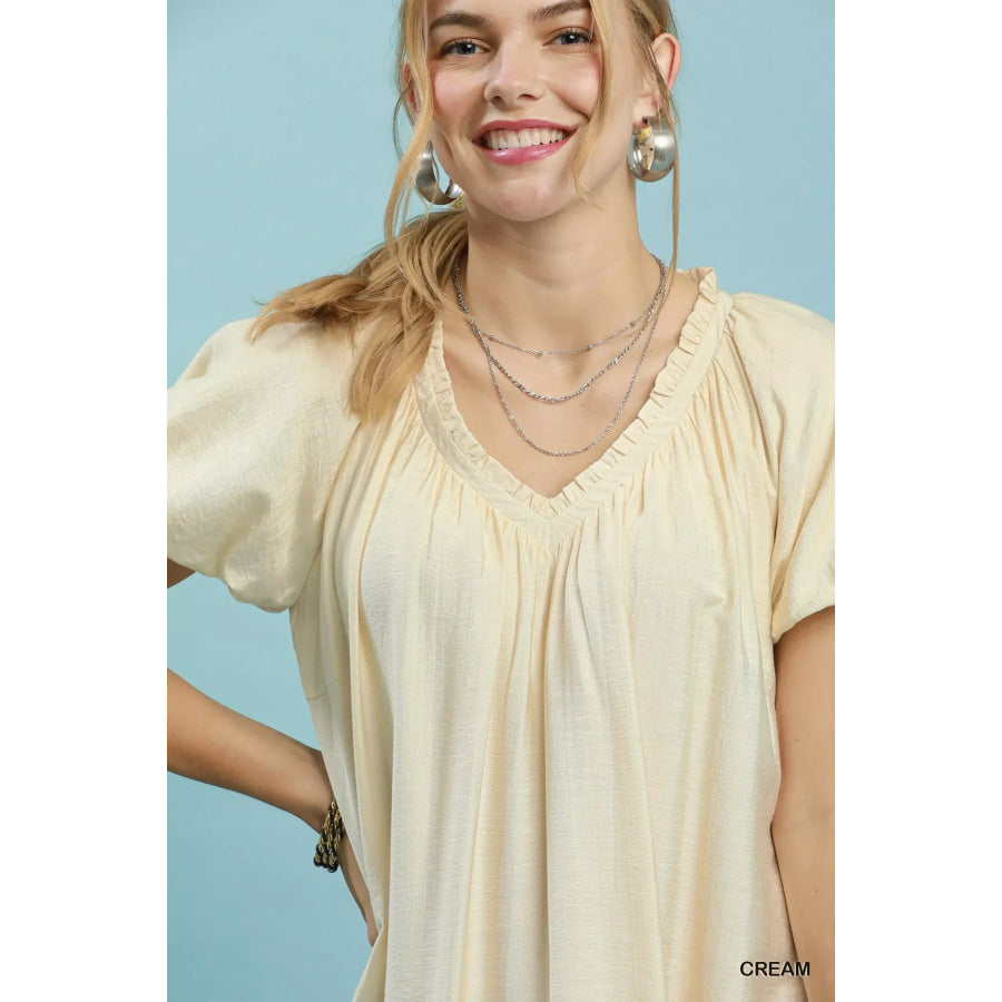 Umgee Ruffle Hem Shift Mini Dress Apparel and Accessories