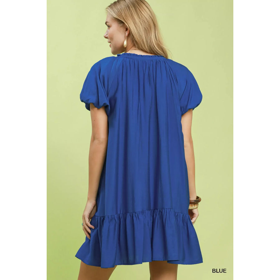 Umgee Ruffle Hem Shift Mini Dress Apparel and Accessories