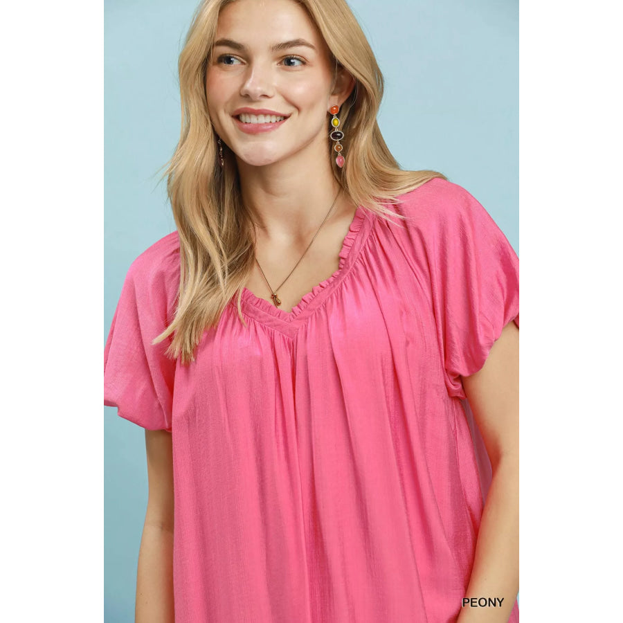 Umgee Ruffle Hem Shift Mini Dress Apparel and Accessories