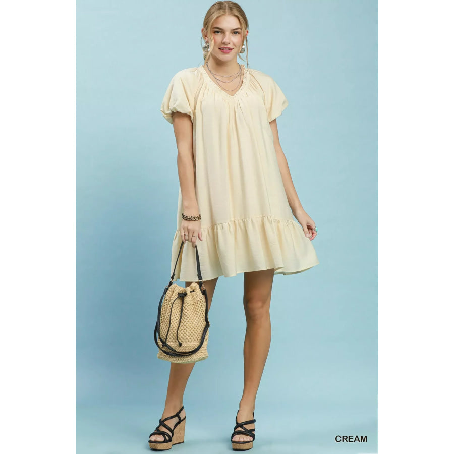 Umgee Ruffle Hem Shift Mini Dress Apparel and Accessories