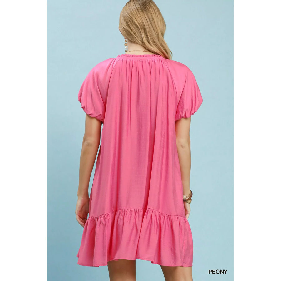 Umgee Ruffle Hem Shift Mini Dress Apparel and Accessories