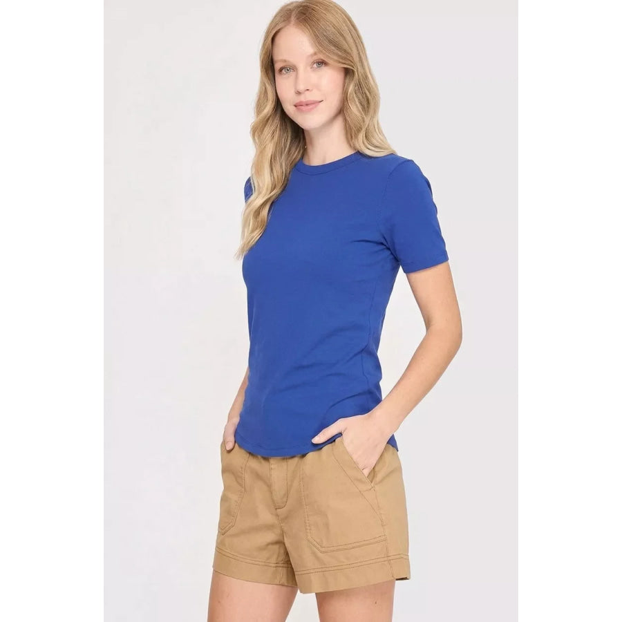 Umgee Second-Skin Crew Neck Tee Apparel and Accessories
