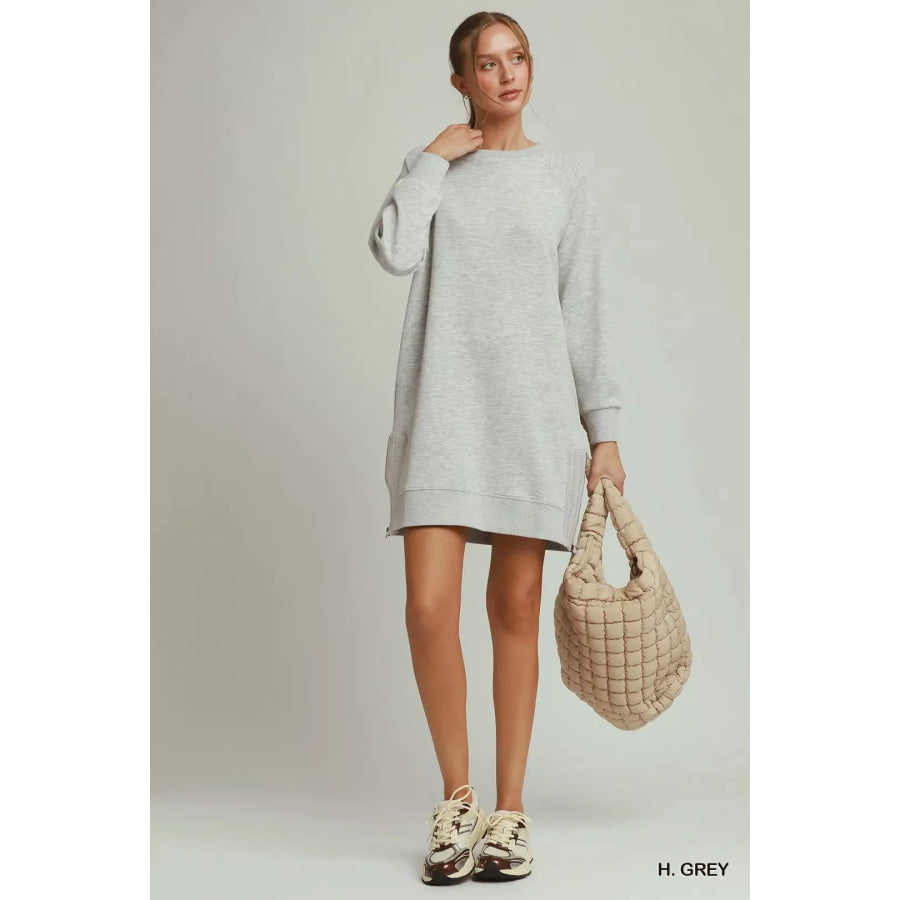 Umgee Side Crochet Zipper Detailed Dress Apparel and Accessories