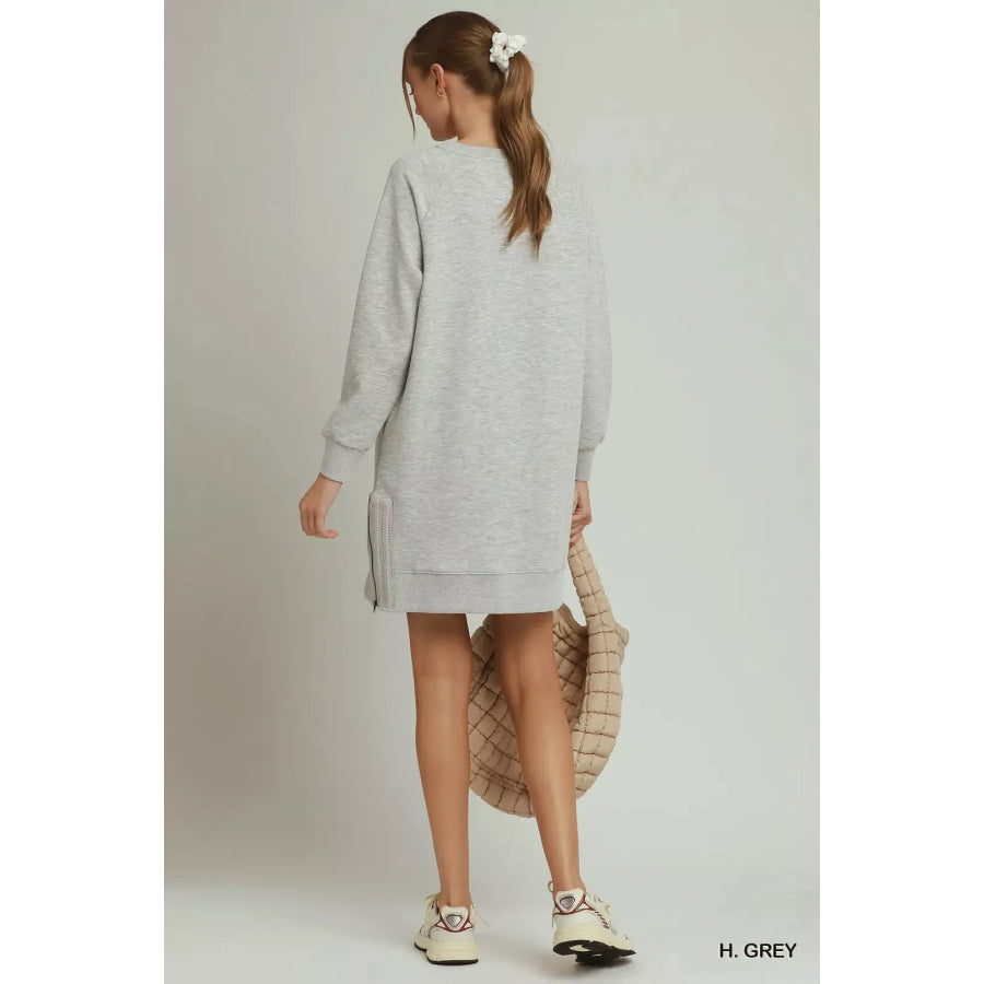 Umgee Side Crochet Zipper Detailed Dress Apparel and Accessories
