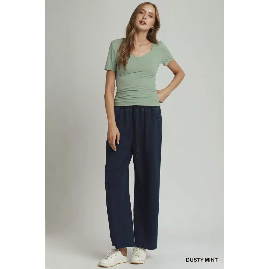 Umgee Sweetheart Neckline Front Double-Lined Top Apparel and Accessories